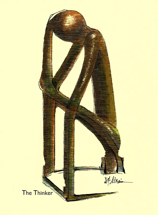 The Thinker #3 Painting by Diane Strain