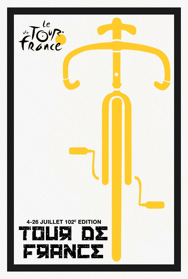 Tour De France 2015 Minimalist Poster Digital Art by Adam Asar