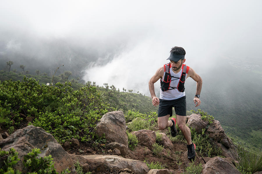 Trail Runner Running Up Xihuingo Photograph by Marcos Ferro - Fine Art ...