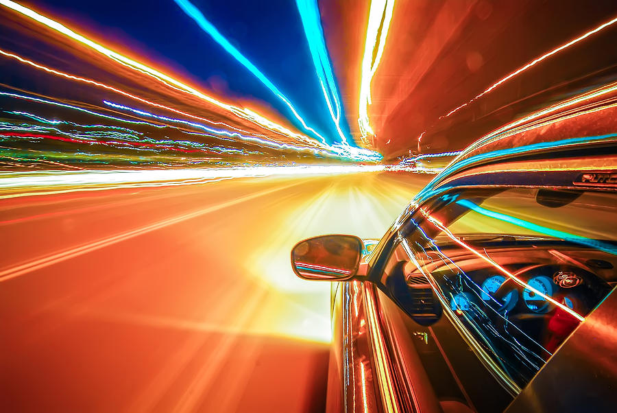 Abstract Photograph - Traveling At Speed Of Light #3 by Alex Grichenko