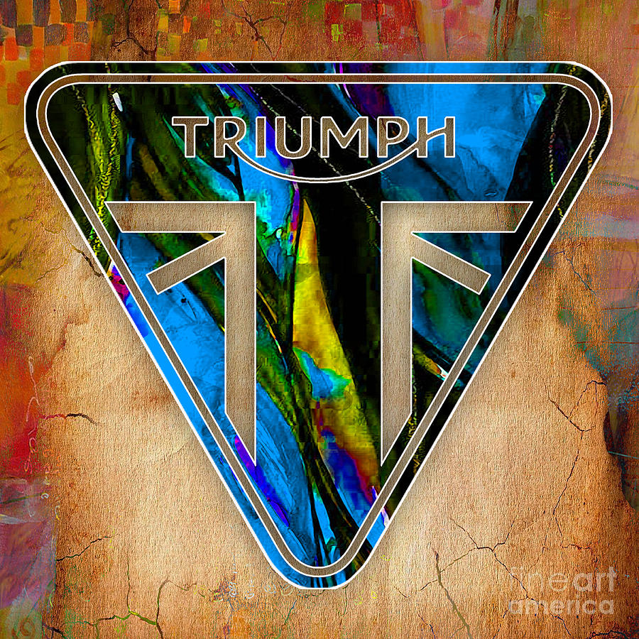 Triumph Motorcycle Badge #3 Mixed Media by Marvin Blaine