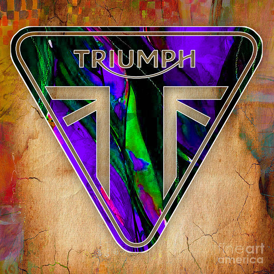 Triumph Motorcycle #3 Mixed Media by Marvin Blaine
