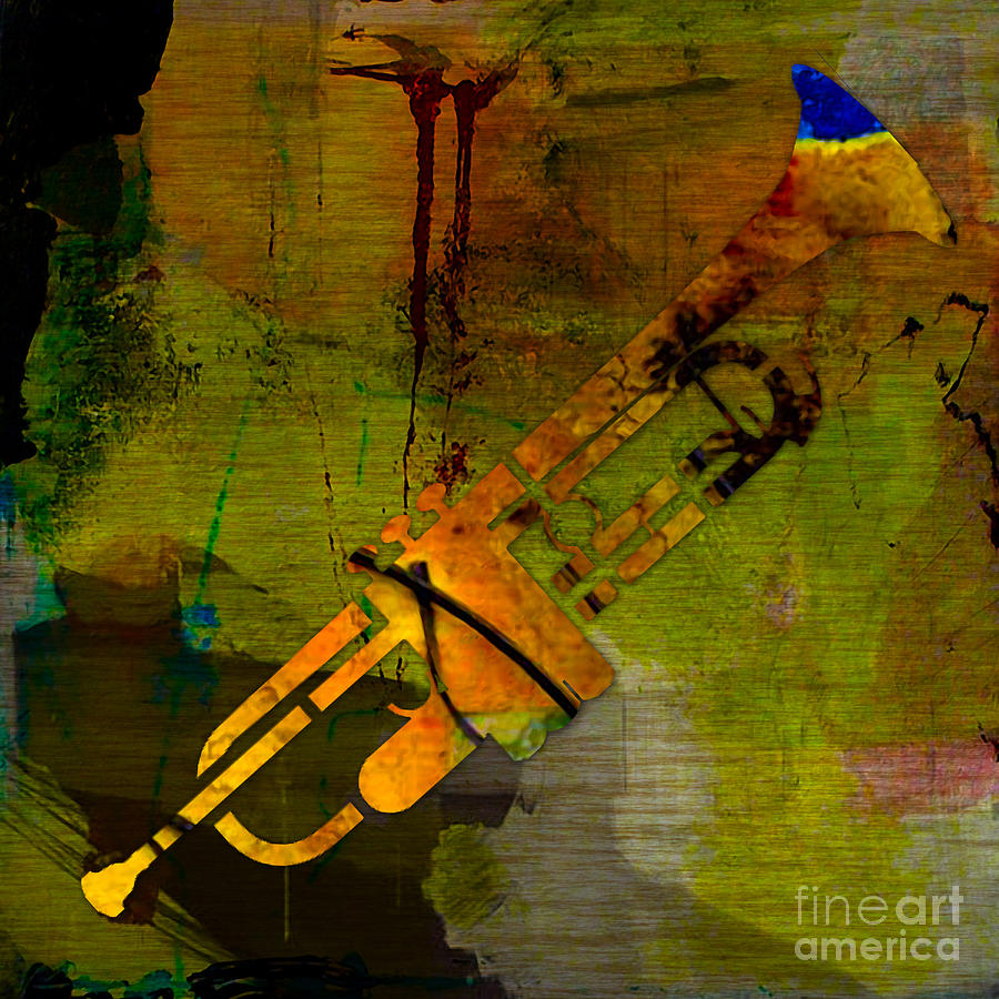 Music Mixed Media - Trumpet #3 by Marvin Blaine