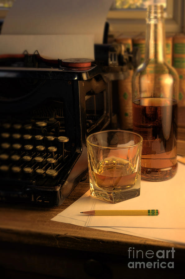 Typewriter and Whiskey #3 Photograph by Jill Battaglia