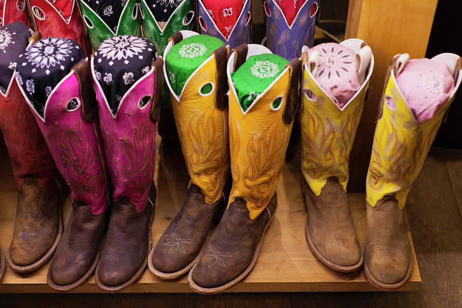 Boot Photograph - USA, Colorado, Aspen, Cowboy Boots #3 by Walter Bibikow