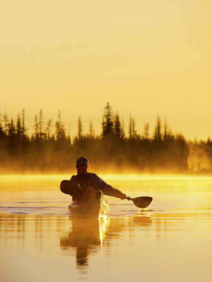 Sports Photograph - USA, Oregon A Woman In A Sea Kayak #3 by Gary Luhm