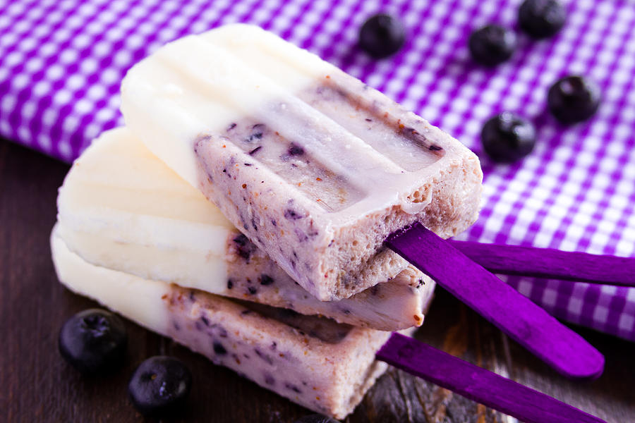 Vanilla and Blueberry Popsicles #3 Photograph by Teri Virbickis