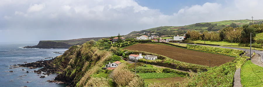 View Of Farmland Along Coast, Terceira #3 Photograph by Panoramic Images
