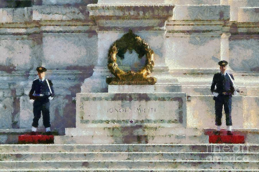 Vittorio Emanuele monument in Rome #1 Painting by George Atsametakis