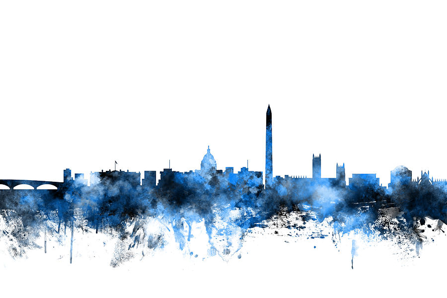 Washington DC Skyline #3 Digital Art by Michael Tompsett