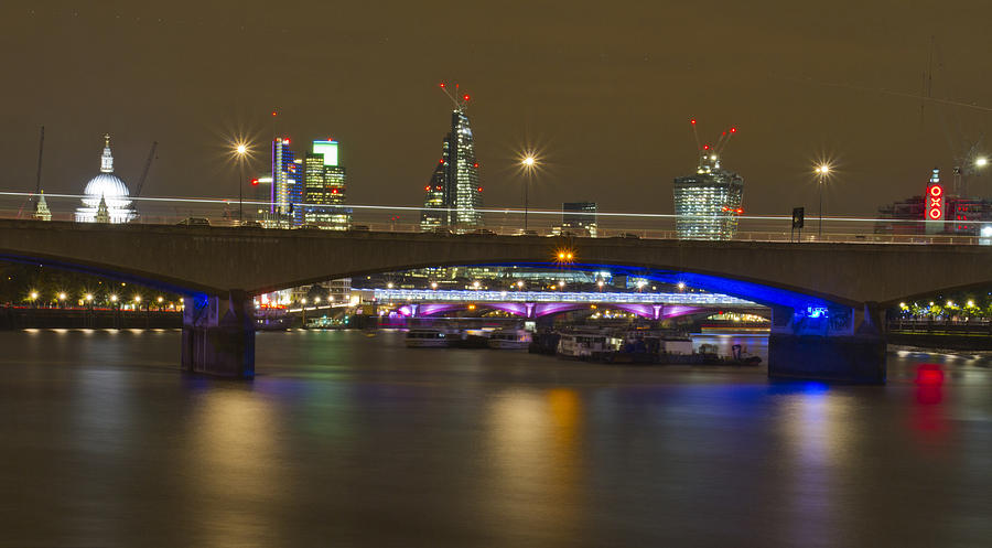 Waterloo  Bridge St Pauls London #3 Photograph by David French