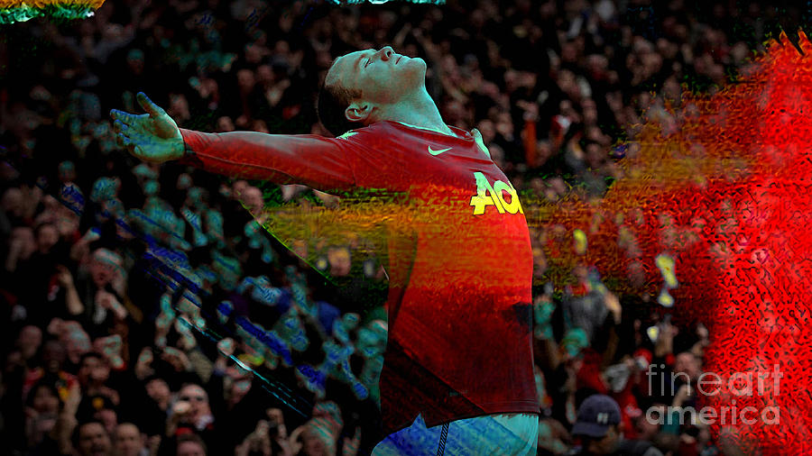 Wayne Rooney #3 Mixed Media by Marvin Blaine