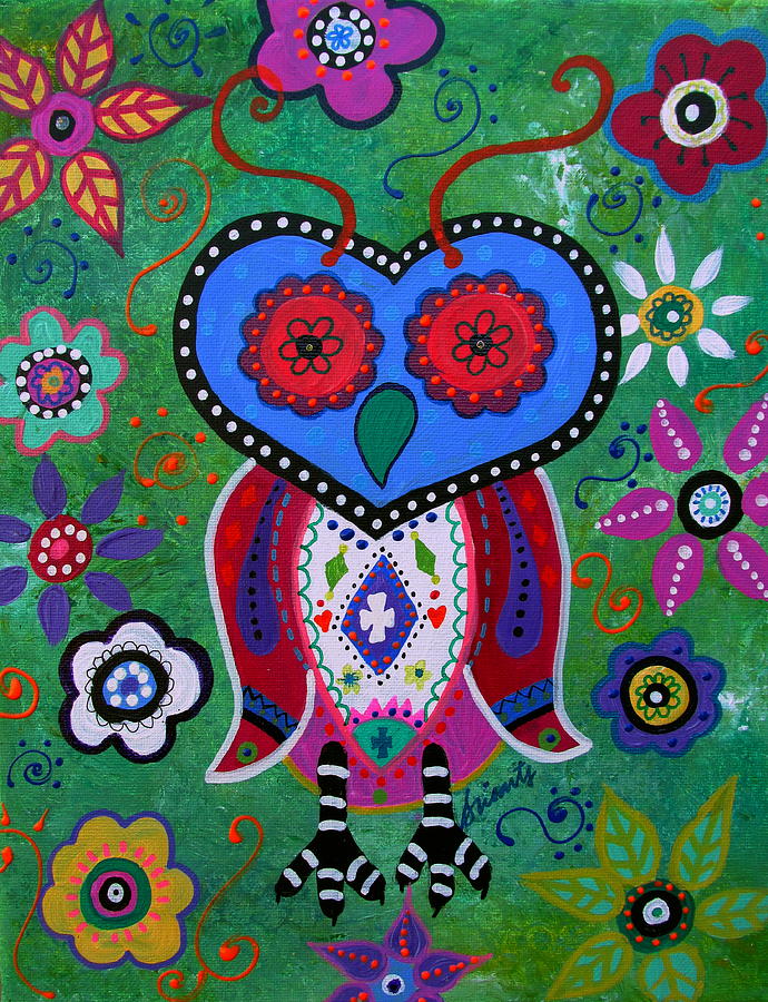 Owl Painting - Whimsical Wise Owl #3 by Pristine Cartera Turkus
