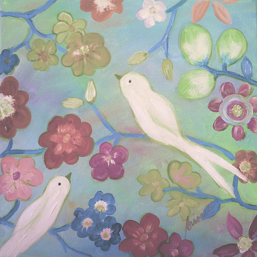 White Doves #4 Painting by Pristine Cartera Turkus