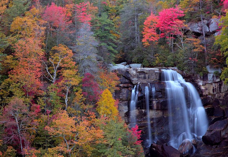 Fall Photograph - Whitewater falls in autumn #3 by Jetson Nguyen
