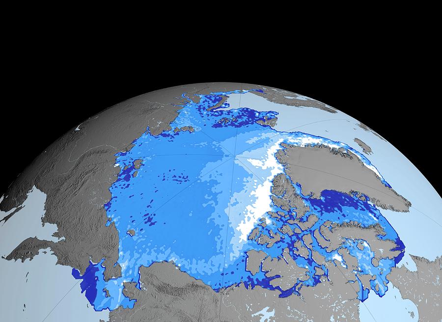 Winter Arctic Sea Ice Thickness #3 Photograph by Nasa/gsfc-svs/science ...