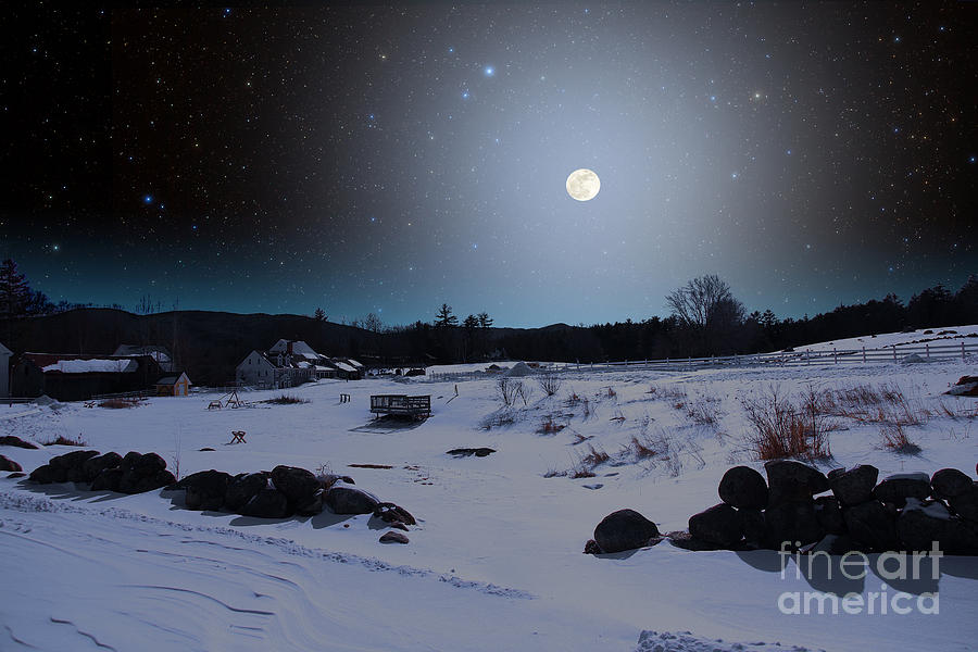 Winter Full Moon #3 Photograph by Larry Landolfi