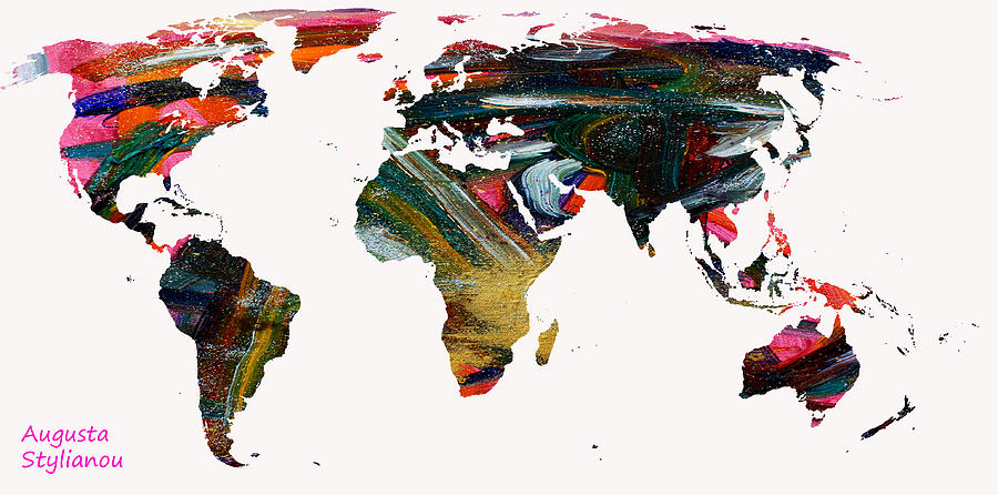 World Map and Human Life #4 Digital Art by Augusta Stylianou