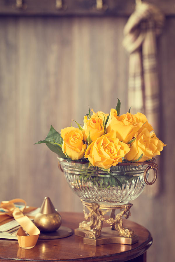 Flower Photograph - Yellow Roses #3 by Amanda Elwell