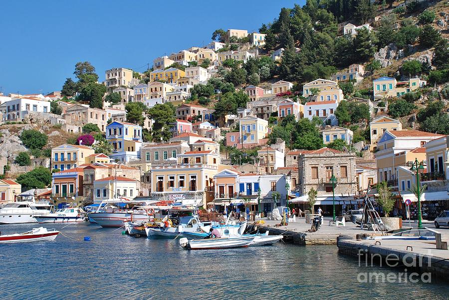 Yialos harbour Symi #3 Photograph by David Fowler