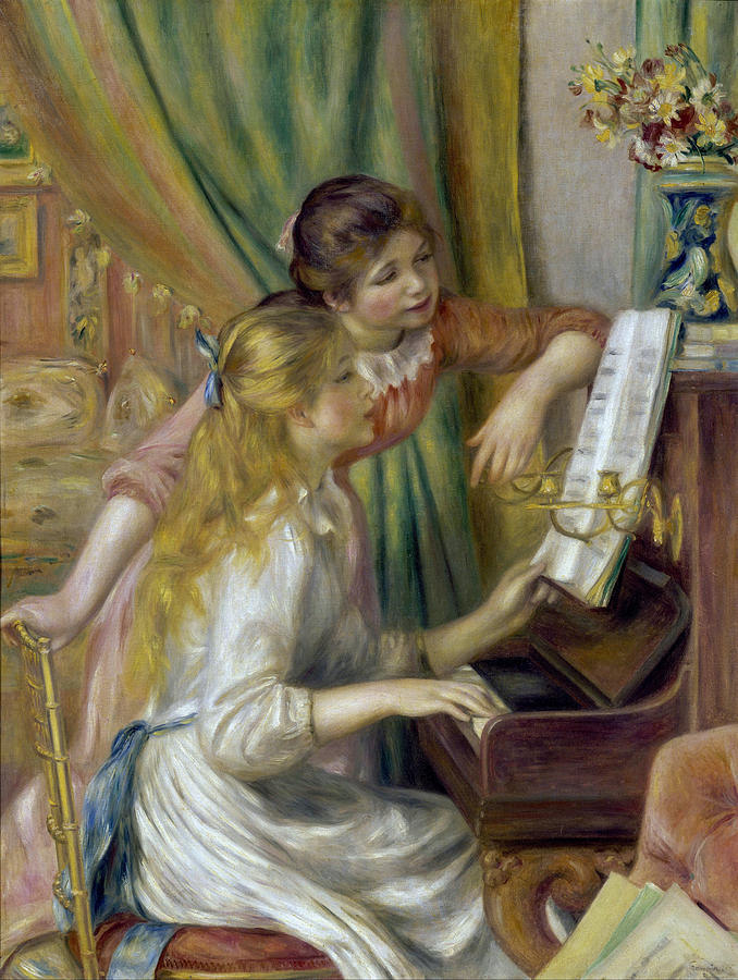 Young Girls at the Piano #6 Painting by Pierre-Auguste Renoir