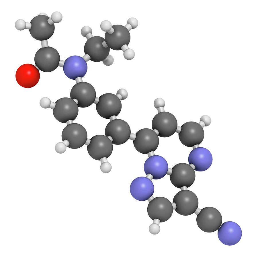 Illustration Photograph - Zaleplon Hypnotic Drug Molecule #3 by Molekuul