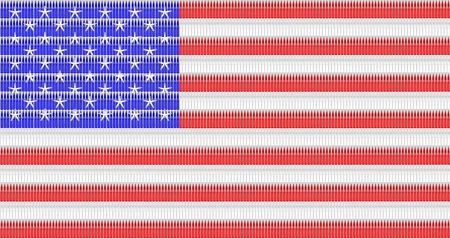 Flag Digital Art - 30-06 Bullet Flag by Ron Hedges