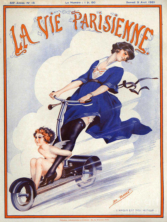 France Drawing - 1920s France La Vie Parisienne Magazine #30 by The Advertising Archives