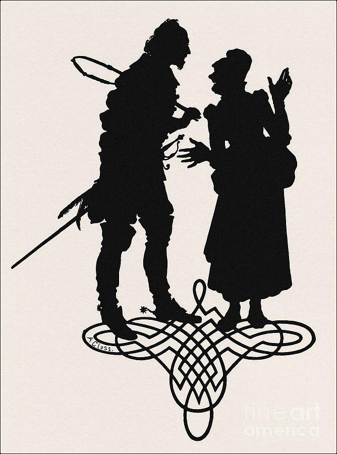 A Silhouette Illustration For Midsummer Night Dream By Shakespea Drawing