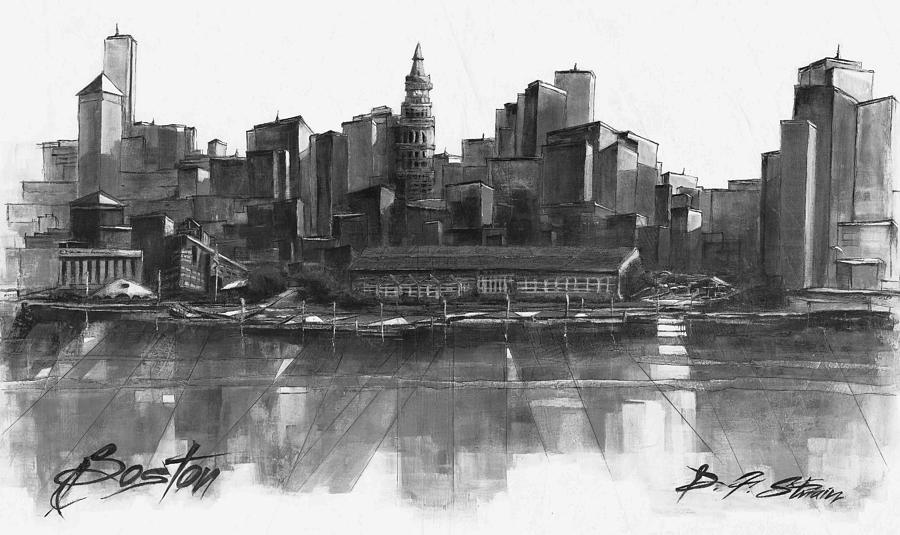 Boston Skyline #30 Painting by Diane Strain