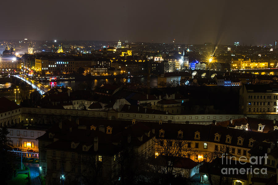 Prague by night #30 Photograph by Jorgen Norgaard