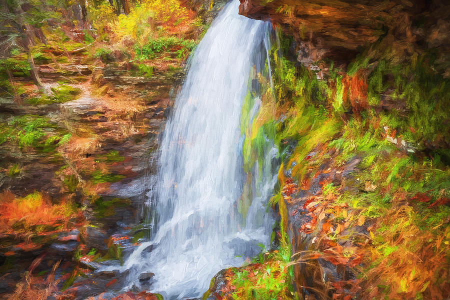 Waterfalls George W Childs National Park Painted  #30 Photograph by Rich Franco