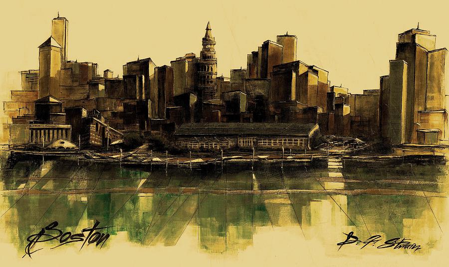 Boston Skyline    #31 Painting by Diane Strain