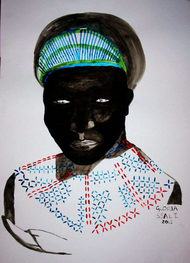 Dinka Bride - South Sudan #31 Painting by Gloria Ssali