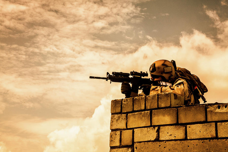 Member Of Navy Seal Team With Weapons #31 Photograph by Oleg Zabielin