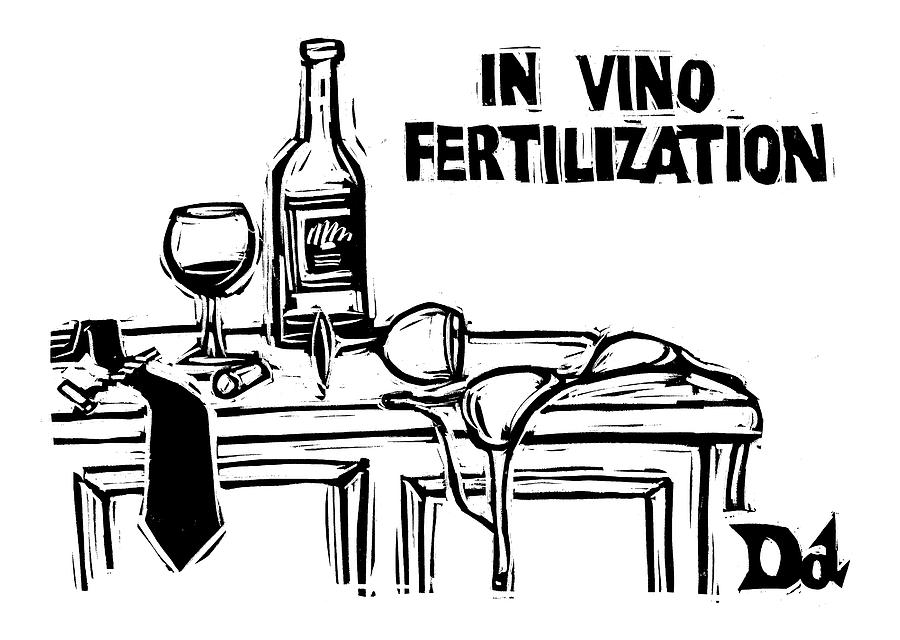 In Vino Fertilization Drawing by Drew Dernavich