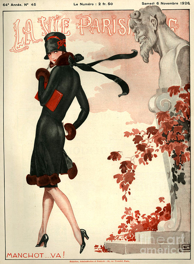 Hat Drawing - 1920s France La Vie Parisienne Magazine #313 by The Advertising Archives
