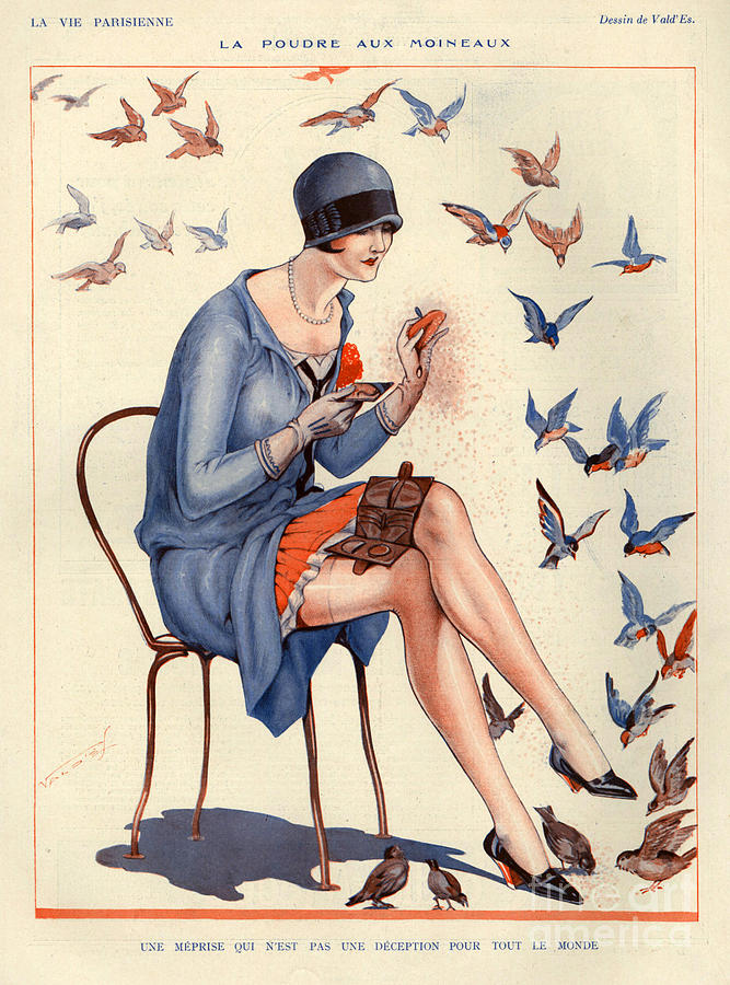 Bird Drawing - 1920s France La Vie Parisienne Magazine #318 by The Advertising Archives