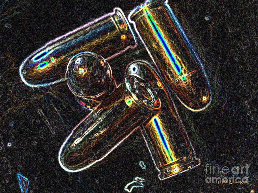 Bullet Art 32 Caliber Cartridge 1 Neon Art Photograph by Lesa Fine