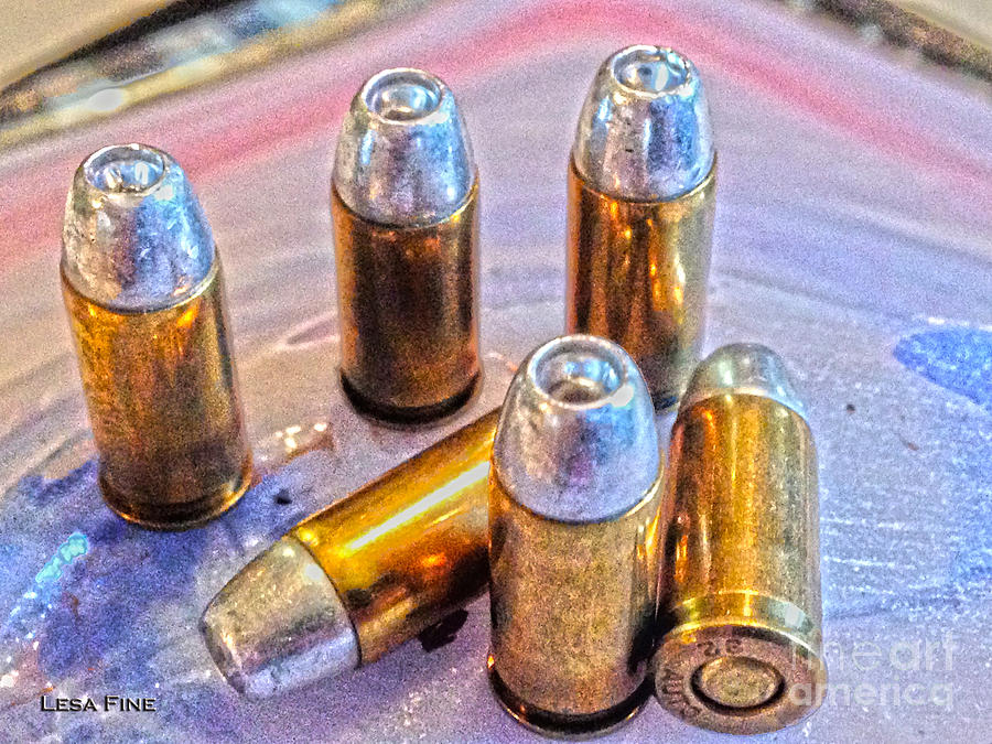 32 Caliber Hollow Points 1B HDR GOLD Photograph by Lesa Fine