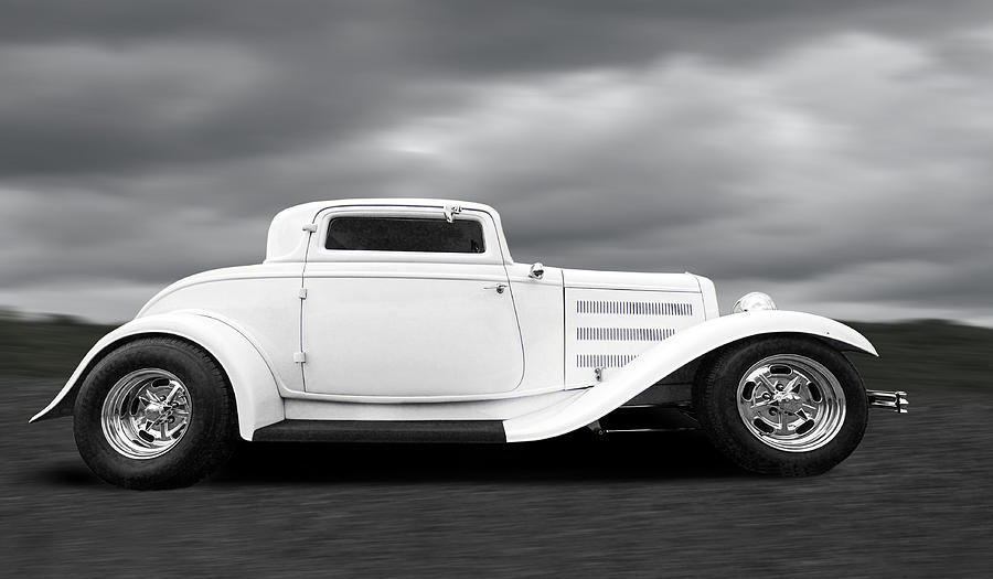 32 Ford Deuce Coupe in Black and White Photograph by Gill Billington