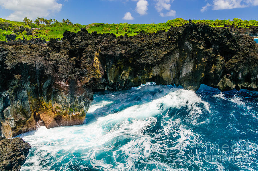 Spectacular ocean view on the Road to Hana Maui Hawaii USA #32 Photograph by Don Landwehrle