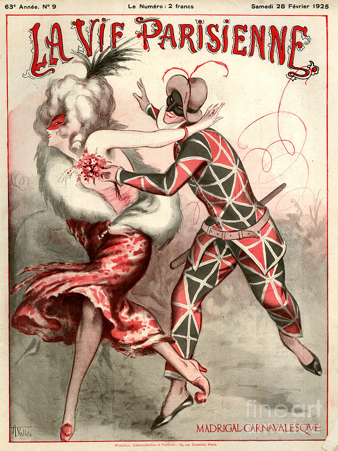 France Drawing - 1920s France La Vie Parisienne Magazine #320 by The Advertising Archives
