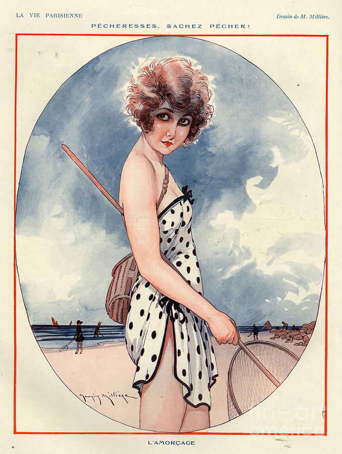 Holiday Drawing - 1920s France La Vie Parisienne Magazine #325 by The Advertising Archives