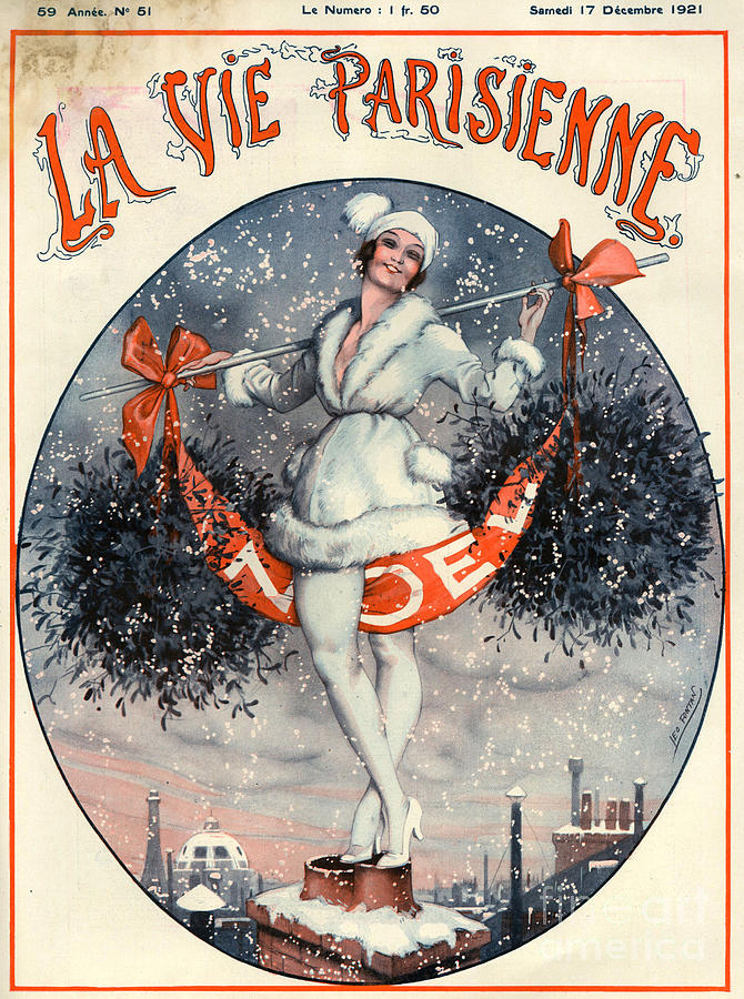 Christmas Drawing - 1920s France La Vie Parisienne Magazine #329 by The Advertising Archives