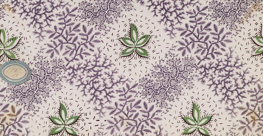 Pattern Drawing - French Fabrics First Half Of The Nineteenth Century 1800 #33 by Litz Collection