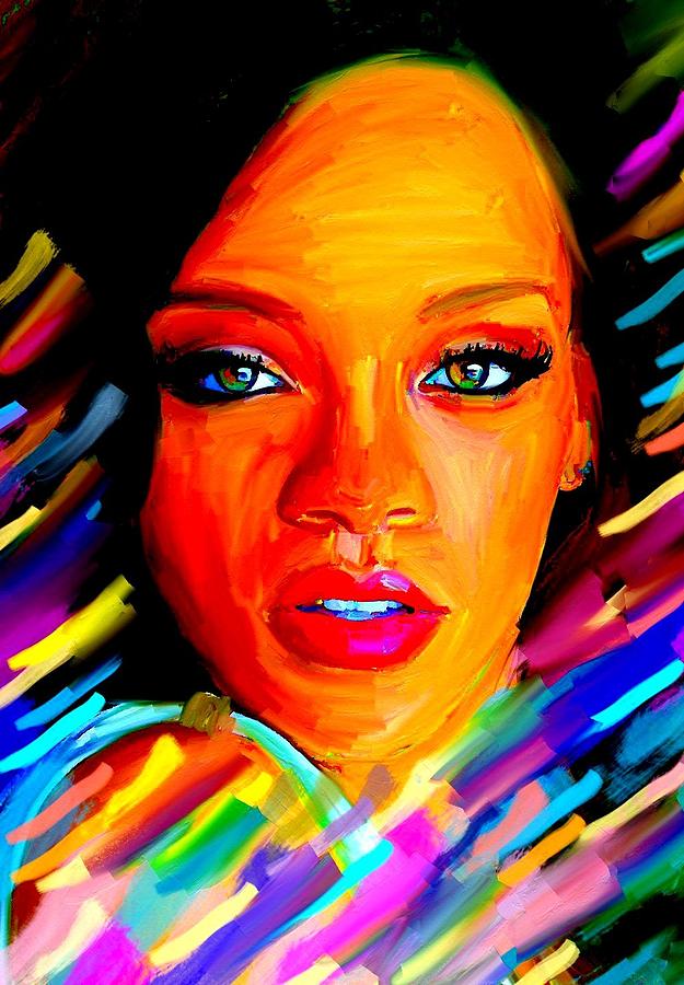 Rihanna #33 Painting by Bogdan Floridana Oana
