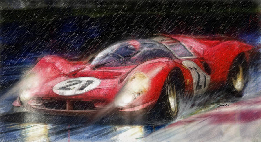 330p4 Painting by Tano V-Dodici ArtAutomobile