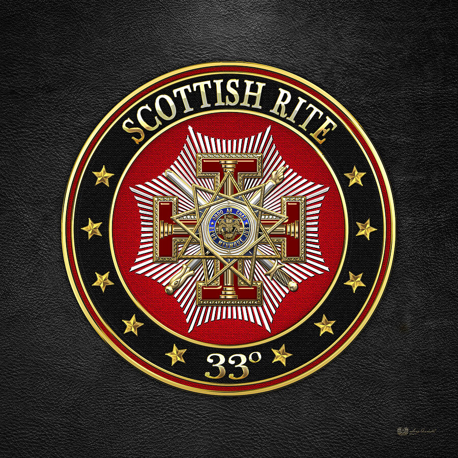 33rd Degree - Inspector General Jewel on Black Leather Digital Art by Serge Averbukh 33rd Degree - Inspector General Jewel on Black Leather Digital Art by Serge Averbukh