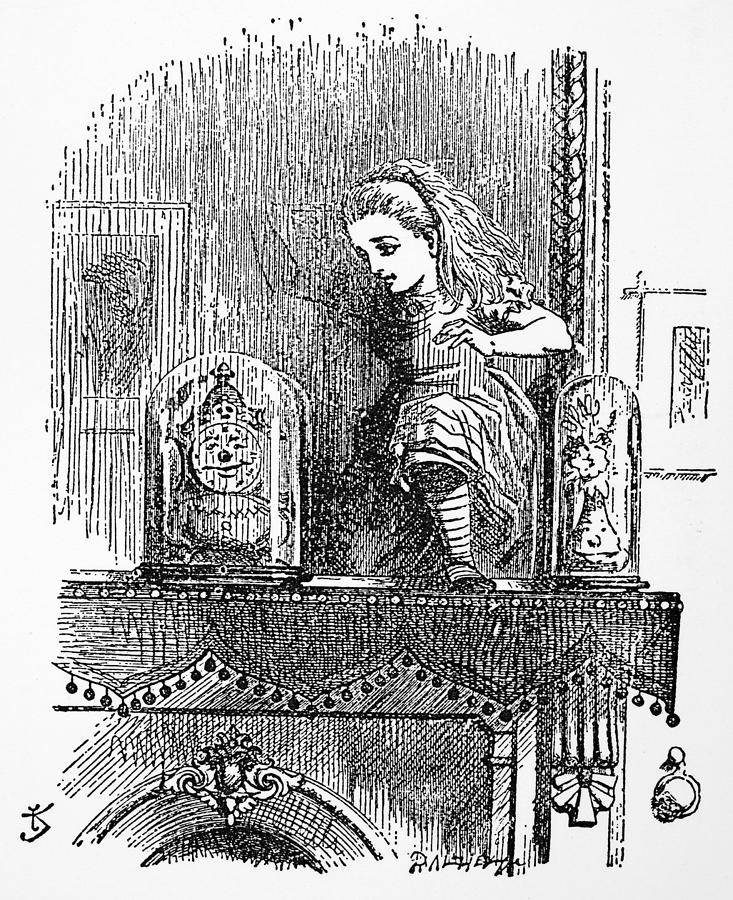 Carroll Looking Glass Drawing by Granger